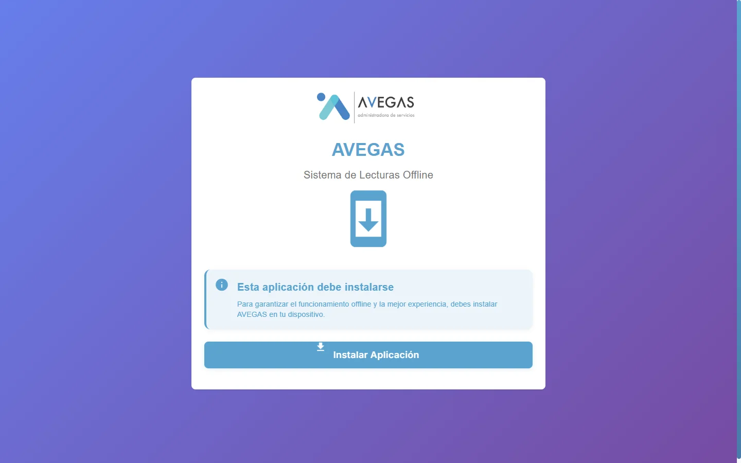 Captura de AVEGAS PWA
